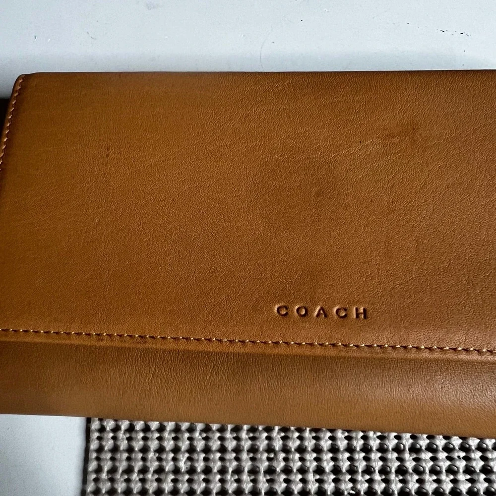 Coach leather checkbook